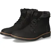 Rieker Schnürstiefelette , Herren, Gr. 46, Schurwolle, schwarz, Lederimitat, Schuhe Schnürstiefelette, mit wärmendem Schurwollfutter