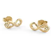 GUESS JUBE06049JWYGT/U Damen-Ohrringe Ohrstecker Unendlichkeit Goldfarben