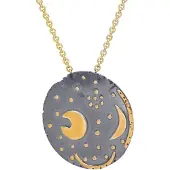 Trendor 21452 Damenkette Himmelsscheibe von Nebra Silber schwarz/gold ⌀ 25 mm