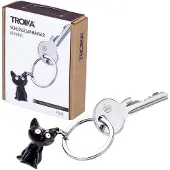 Troika FELIX Schlüsselanhänger Katze, glänzend grau/schwarz