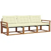 vidaXL Outdoor-Sofagarnitur 3 stk. Natur und Creme