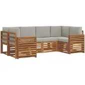 vidaXL Outdoor-Sofagarnitur 6 stk. Natürlich und Hellgrau