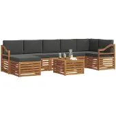 vidaXL Outdoor-Sofagarnitur 8 stk. Natur und Anthrazit