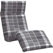 Syfax Sonnenliege Klappbar Grau Karomuster 175x54x8,5cm Oxford-Gewebe