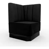 BIG Möbel Gastro Eckbank Amsterdam | 64x64 cm | Samtstoff in Schwarz | Vertikal