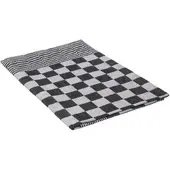 LTITEX Abwaschtuch 65x65 cm 100% Baumwolle. Scharz kariertes. 6er Set -