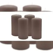Kopschitz Kerzen 4er Set Stumpenkerzen/Adventskranzkerzen Mocca Ø 80 x 150 mm