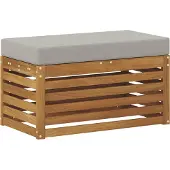 vidaXL Outdoor Hocker Bank Massivholz Akazie Natur