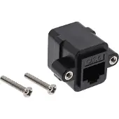 InLine Patchkabelkupplung Cat.6, UTP, 2x RJ45 Buchse, zum Einbau, RJ-45, RJ-45, Schwarz
