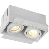 Licht-Erlebnisse Bodeneinbaustrahler Aluminium Weiß GU10 2-flammig länglich Modern Einbauleuchte Boden