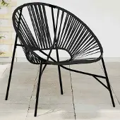 vidaXL Möbel Gartenstuhl in Ei-Form Schwarz Poly Rattan - Gartenstühle 4009287