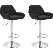 CLP 2er Set Barhocker Braga Stoff chrom schwarz
