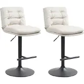CLP 2er Set Barhocker Damar Samt schwarz creme