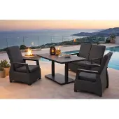 CLEMENTO Siena Garden Roma Gartenlounge-Set 4tlg. mit Sunbrella Gartensofa & Sessel