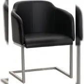 Proregal Besucherstuhl ZARAGOZA HxBxT 84x45x52cm Kunstleder Schwarz Konferenzstuhl
