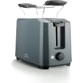 Lentz 2-Scheiben Toaster 700 Watt Toastautomat mit Brötchenaufsatz GRAU 74221