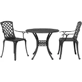 vidaXL 3-tlg. Bistro-Set Schwarz Aluminiumguss