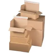 VEPATIM 10x Schnellaufrichtekarton 230x160x80mm Selbstklebeverschluss Aufreißfaden Automatikboden braun