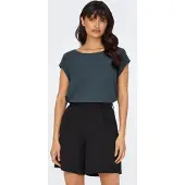 ONLY Kurzarmbluse "ONLVIC – feminines Blusenshirt in lockerer Form" Materialmix, regular fit