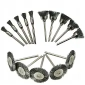 Rosfix Set Metallbuersten 15 Stueck – Fuer Bohrmaschine, 6/8/2 mm, Drahtbuersten | Rost, Farbe, Polieren, Reinigung, Werkstatt