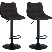 CLP 2er Set Barhocker Jerry Stoff schwarz schwarz