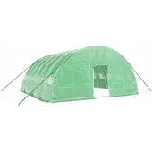 Furnicato Gewächshaus mit Stahlrahmen Grün 36 m2 6x6x2,85 m