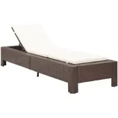 Furnicato Sonnenliege Mit Auflage Braun Poly Rattan