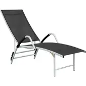Furnicato Sonnenliege Textilene und Aluminium Schwarz