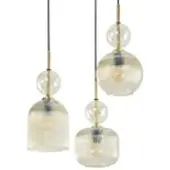 TK Lighting Glas Hängelampe Sophia , dimmbar, alu / grau / zink, für Wohn- / Esszimmer, Glas, Pendelleuchte