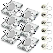 RADAM 6x Einbauspot SET RIK.11 schwenkbar klar eckig GU10 7W warmweiss