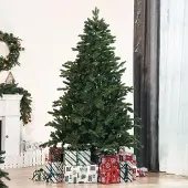 SUGIFT Künstlicher Weihnachtsbaum 180 cm, 3 Blattformen Spritzguss-Spitzen, Tannenbaum PVC/PE, Grün | Ø 120 cm | 748 Spitzen | 7,6 kg | Metallständer