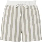 Pieces Damen Chili Streifen Shorts Crockery