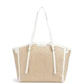 Valentino Elegante weiße Damenschultertasche mit Fächern und Kontrastdetails
