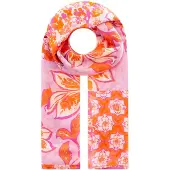 Zwillingsherz Modeschal "Paisley", Damen, bunt (orange, pink), Kunstfaser, Modetücher Modeschal, transparent, aquarell Print, Schriftzug