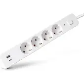 Entac Steckdosenleiste 4fach 1x USB-A & 1 USB-C, 1,5m weiss