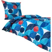 TRAUMSCHLAF Seersucker Bettwäsche Parma blau 135x200 cm + 80x80 cm