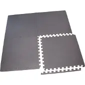 Kubisport Gymnastikmatte 120x120x1,2 cm Schwarz rutschfest isolierend Bodenschutzmatte