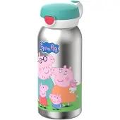 Mepal Campus Edelstahl Trinkflasche mit Klappdeckel 600 ml - Peppa Pig