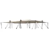 TOOLPORT 9x12 m Stretchzelt, inkl. Aluminiumpfosten-Set, Sand - (1707)