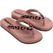 Ipanema Damen Pantolette Festa Braun mit elegantem Leopardenmuster und flexiblem Fußbett