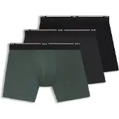 BOSS für Herren. 50534503 3er-Set einfarbige Boxershorts schwarz, grün, grau (M), Heimtextilien, Baumwolle