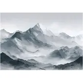 WALLARENA Fototapete Berge in Grau | Gr.: 150 x 105 cm