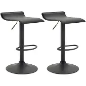 CLP 2er Set Barhocker Dyn V2 Kunstleder höhenverstellbar und drehbar schwarz Gestell Farbe schwarz