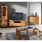 Lomadox Wohnzimmermöbel Set 4-teilig modern in Eiche FABRIANO-161