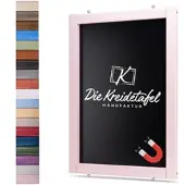 Die Kreidetafel Manufaktur Magnetische Kreidetafel - Magnettafel mit Holzrahmen / Zartrosa 60x150cm