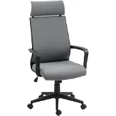 HOMCOM Bürostuhl, Ergonomischer Schreibtischstuhl mit Armlehne, Kopfstütze