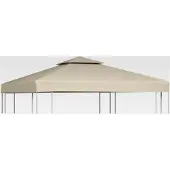 Markenlos Pavillondach 310g/m² Beige 3x3m Ersatzdach für Partyzelt