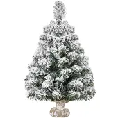 HOMCOM Mini Künstlicher Weihnachtsbaum 60 cm Tannenbaum künstlich mit Schnee
