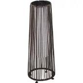 Outsunny Solarlampe, Rattan Solarleuchte LED Gartenleuchte mit Lichtsensor