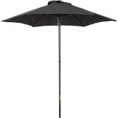 Outsunny Sonnenschirm Ø196 cm, sechseckig Balkonschirm Strandschirm Schwarz